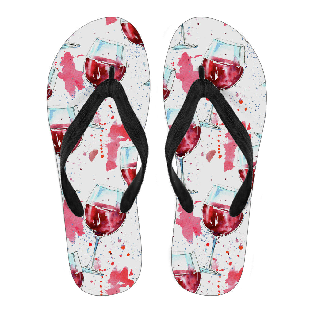 A Glass of Wine Ladies Flip Flops / Thongs | eQench