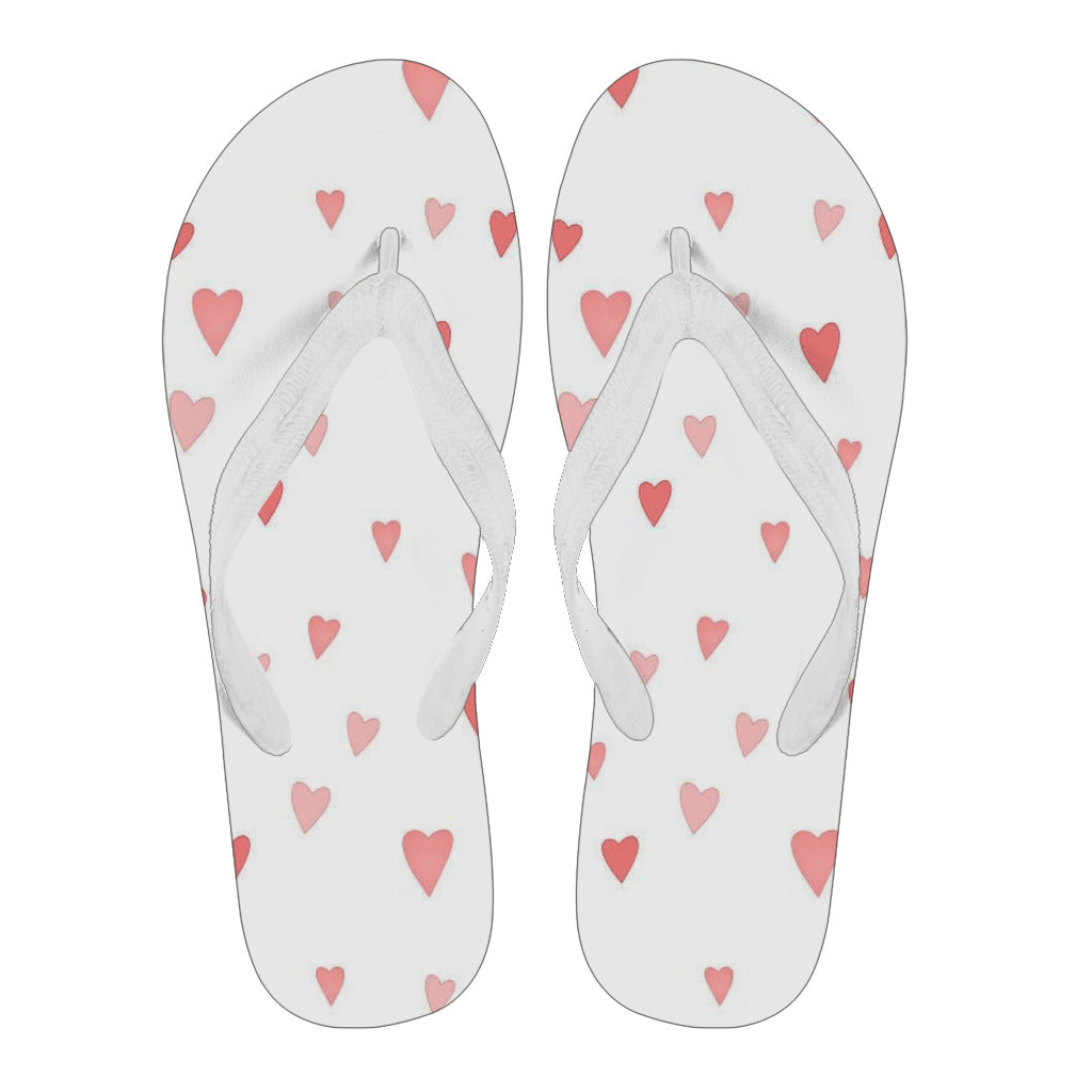 Pink Hearts Ladies Flip Flops / Thongs | eQench