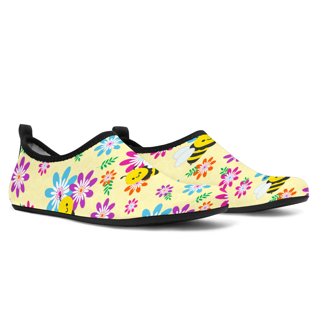 Cute Bumble Bees Aqua Shoes | eQench