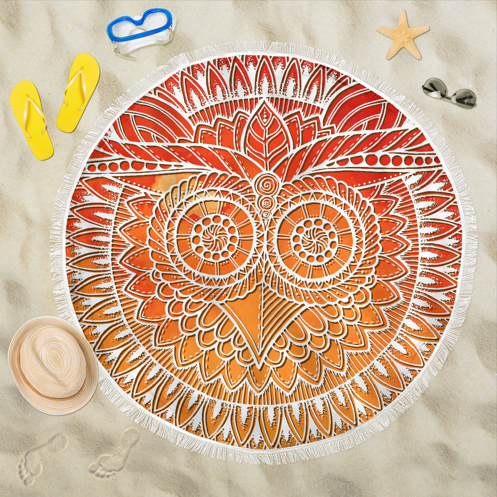 Mandala Owl Beach Blanket | eQench