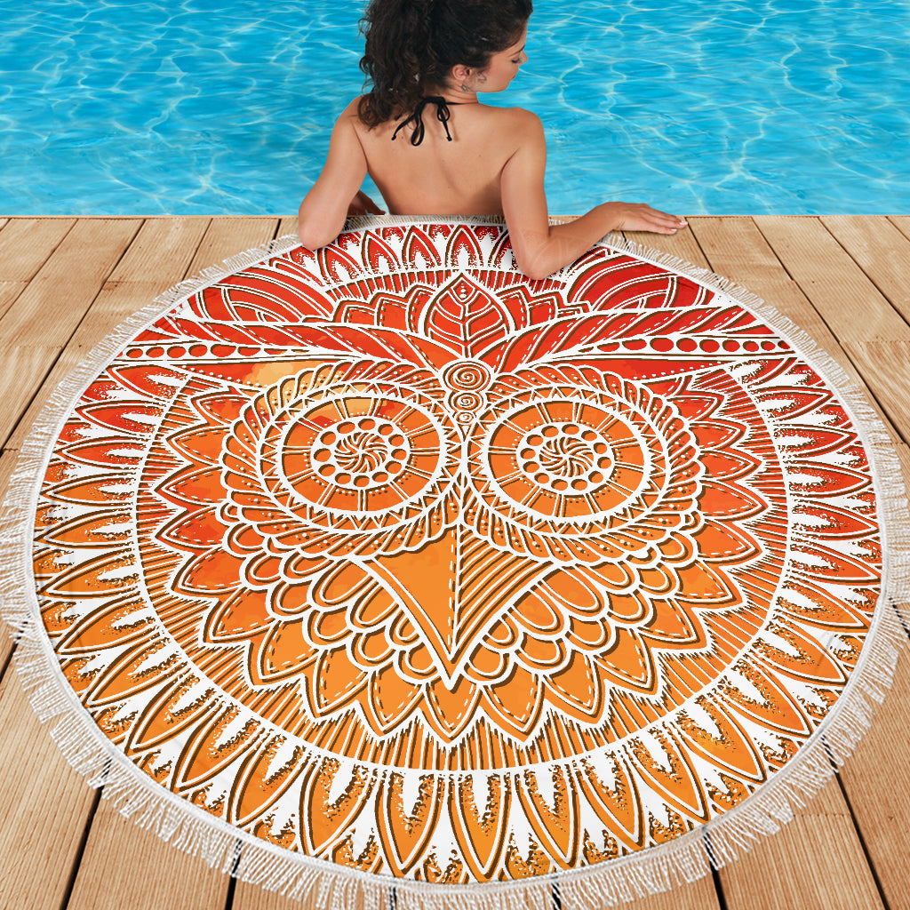 Mandala Owl Beach Blanket | eQench