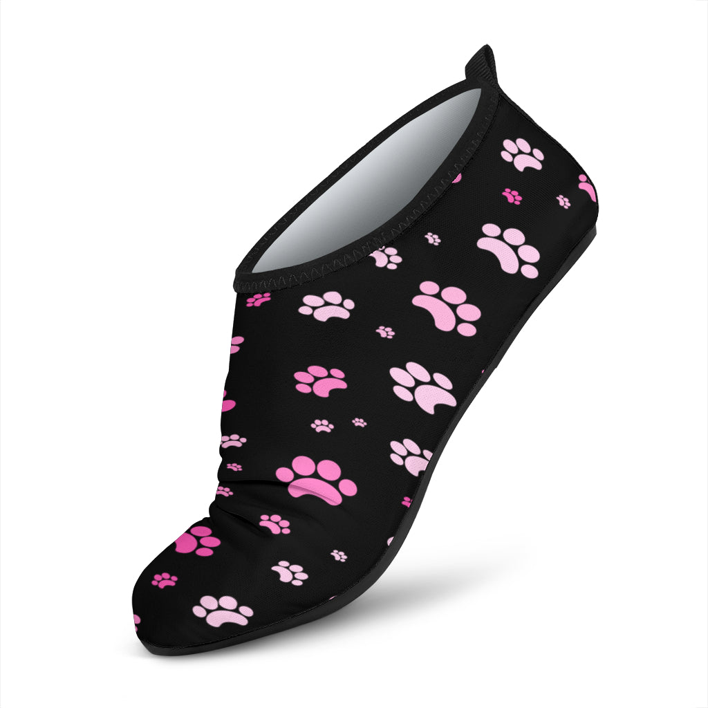 Pink Paw Print Aqua Shoes | eQench