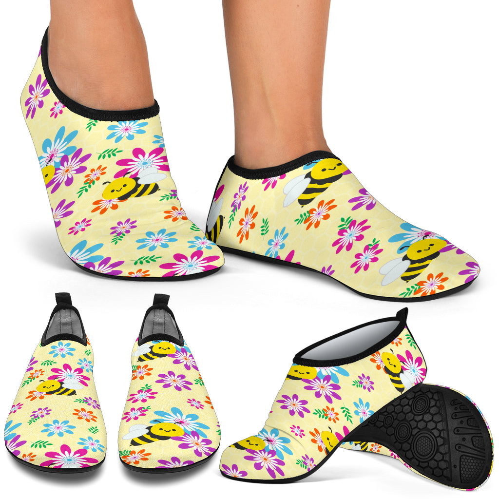 Cute Bumble Bees Aqua Shoes | eQench