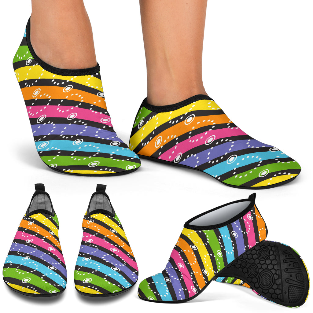 Diagonal Rainbow Aqua Shoes | eQench