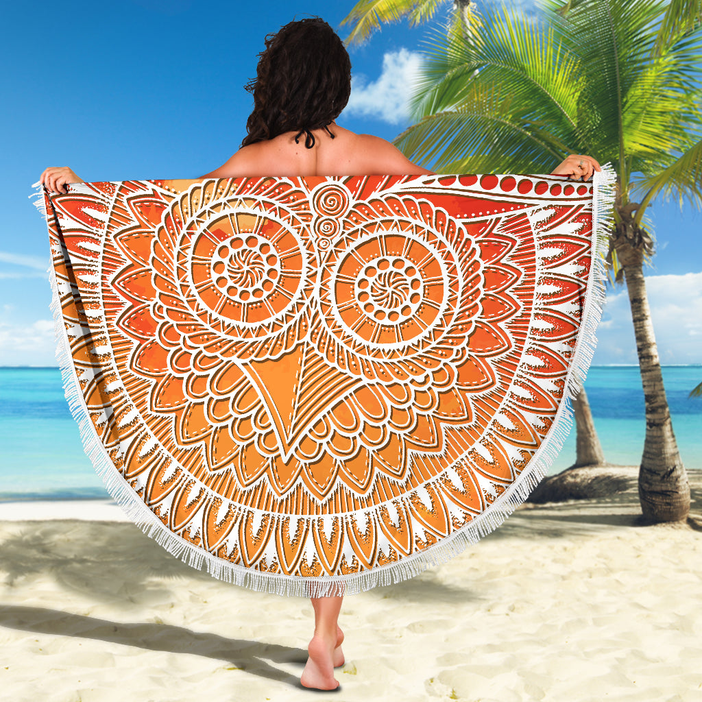 Mandala Owl Beach Blanket | eQench