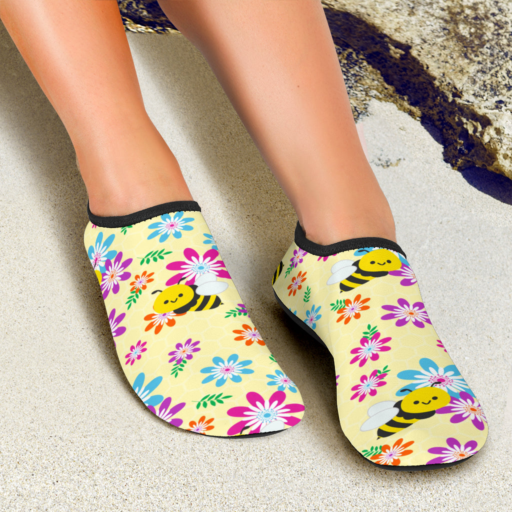 Cute Bumble Bees Aqua Shoes | eQench